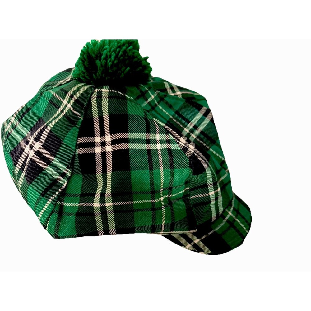 Adult St Patrick's Day Tam O Shanter Novelty GOLF CAP Green Plaid - OSFM